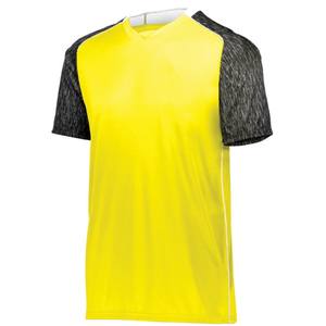 Ensemble de maillot de football personnalisé pour hommes, rouge, col rond, manches courtes, short, services OEM, technique de découpe automatisée, polyester - Product Image 6
