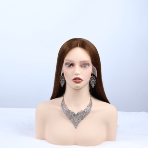 Perruque Lace Front Lisse Marron en Cheveux Humains, Aspect Naturel, Ligne de Cheveux Pré-Pluckée, Vente en Gros - Product Image 2