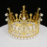 Décoration de Gâteau Couronne en Alliage Fleur Bijou de Déguisement Couronne d'Anniversaire Coiffe Enfant Accessoires Cheveux Adulte