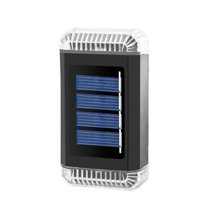 Lampe solaire murale pour extérieur, jardin, lumière LED, angle de faisceau de 20 degrés, corps en aluminium, diffuseur en polycarbonate, alimentée par énergie solaire - Product Image 1