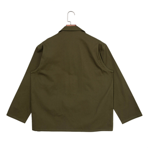 Vente en Gros Col Cubain <span class=keywords><strong>Manches</strong></span> <span class=keywords><strong>Longues</strong></span> Surdimensionné Vert Haute Qualité 100% Coton Chemises de Travail pour Hommes - Product Image 2