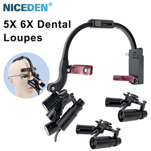 Tandheelkundige Loepen 6x/ <span class=keywords><strong>8x</strong></span> Led Binoculair Vergrootglas Koplamp Medische Hoofdband Verstelbare Koplamp Vergrootglas Led Binoculaire Loepen - Product Image 1