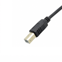 Kabel USB 2.0 OEM Pabrik, Sudut Kanan USB AM ke USB BM 90 Derajat, Kabel Printer A Male ke B Male, Hitam Bulat, Panjang Sesuai Pesanan