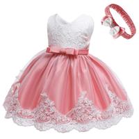 Bébé fille vêtements robe de bal princesse robe infantile formelle anniversaire baptême fête enfants robes de demoiselle d'honneur avec grand nœud