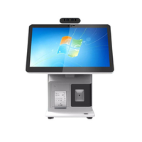 Ordinateur de bureau 15 pouces pour la commande, écran tactile simple ou double pour point de vente, système POS tout-en-un avec Windows et Android