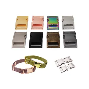 3/4 polegada Metal Curvo Side Liberação Buckle Clip Bloqueio para Cinto Paracord Pulseira Pet Collar 2 pacote