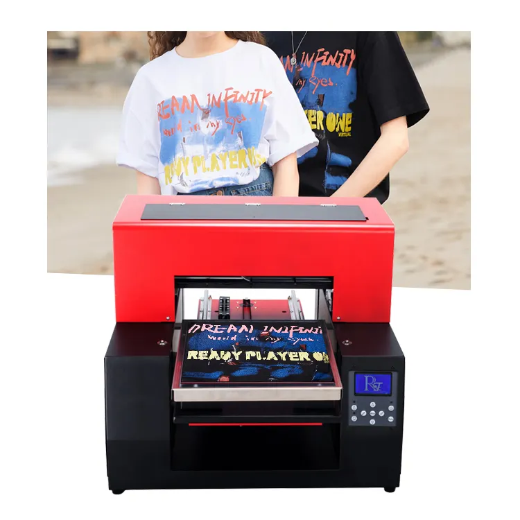 Hoge snelheid Mini size A3 direct naar kledingstuk flatbed digitale t-shirt printer