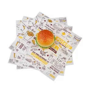 На заказ пищевая жиронепроницаемая оберточная бумага для сэндвич-бургеров с полиэтиленовым покрытием для упаковки