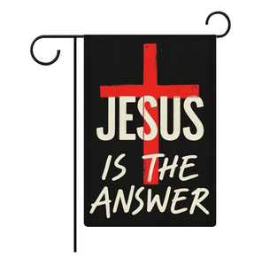 Bandera <span class=keywords><strong>de</strong></span> Jardín <span class=keywords><strong>de</strong></span> Temporada con <span class=keywords><strong>la</strong></span> Frase 'Jesús es <span class=keywords><strong>Dios</strong></span>', Impresa por Ambas Caras, Personalizada para <span class=keywords><strong>Casa</strong></span>, Patio Pequeño, Decoración <span class=keywords><strong>de</strong></span> Bienvenida para Exteriores, Banderas - Product Image 5