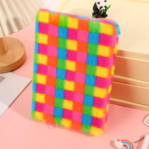 Karikatür yaratıcı sevimli peluş dizüstü gökkuşağı leopar desen öğrenci dizüstü - Product Image 4