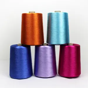 Fabrika kaynağı yüksek kaliteli boyalı renk filament viskon iplik 120d 150d ipek tel iplik örgü için