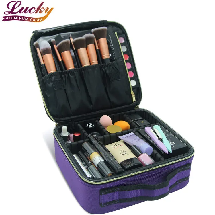 Makeup Box Cosmetic Bags & Cases For Women Eyelash Pencil Case Plain Cotton Makeup Pouch Travel Professional Makeup Brushes Set