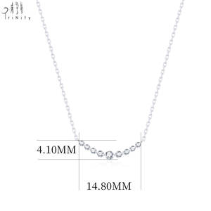 สร้อยคอทองคำขาว 18K ประดับเพชรแท้ ดีไซน์เรียบหรู สำหรับคู่รัก สวมใส่ได้ทุกวัน ผลิตด้วยมือ ขายส่ง - Product Image 4