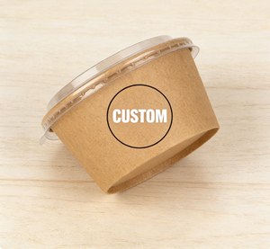 Conteneurs à soupe blancs personnalisés en gros, 230 g/m², 4 oz, coupes à glace avec couvercles, bols à glace jetables - Product Image 6