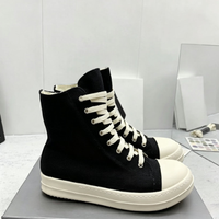 Bottes de cowboy Owens mi-mollet à lacets pour hommes, chaussures décontractées légères en denim à semelle de skateboard