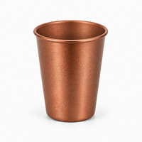 Tasse à café de camping en titane pur de qualité 1, couleur cuivre terre cuite, 350 ml, à double paroi, anti-brûlure, sans revêtement