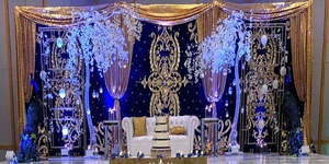 Indian Wedding Sangeet Stage <b>Backdrop</b> Curtain <b>Backdrop</b> for Indian Wedding Sangeet Stage Colorful Themed <b>Backdrop</b> for Mehndi - Product Image 5