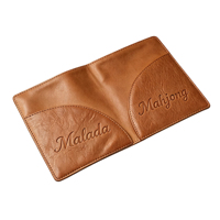 Custodia Protettiva in Pelle PU con Logo Personalizzato in Rilievo per Carte Mahjong Standard, Accessori per Mahjong