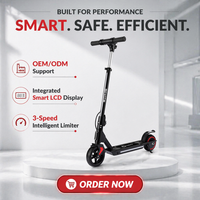 Trottinette électrique pour enfants avec lumière LED, moteur 130W, vitesse maximale de 14 km/h, E-scooter