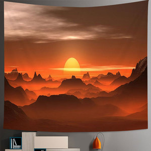 Tapiz Geométrico con Paisaje <span class=keywords><strong>de</strong></span> Atardecer en la Montaña, Tapiz para Colgar en la Pared, Alfombra para Habitación, Cubrecama, Tapiz <span class=keywords><strong>de</strong></span> Playa, Arte, Accesorios para el Hogar - Product Image 2