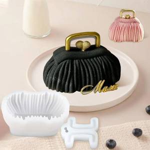 Non-toxic Food-grade Silicone Handmade Handbag-shaped Three-layer Pleated Oven Safe <b>Cake</b> <b>Mold</b> - Product Image 1
