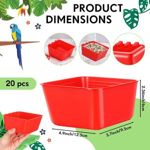 Maxdot 20 Pcs Thân Thiện Với Môi Nhựa Rắn IPX5 Không Thấm Nước Tròn Cổ Điển Chim Ăn <span class=keywords><strong>Waterer</strong></span> Bát 16 Oz Treo Không Cắm Vật Nuôi - Product Image 3