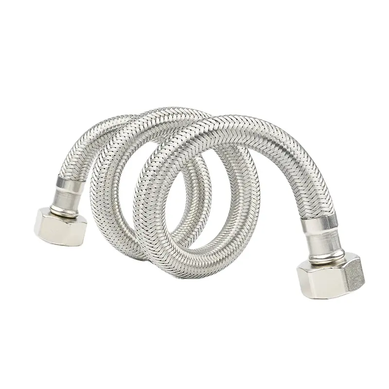 Bath Tube Shower Hose Flexible 304 Stainless Steel Silver Surface Packing Bathroom Outer Paper Card Color Chrome Material Origin