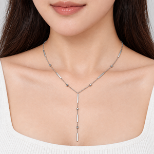 Collier en acier inoxydable avec pendentif en forme de Y, acier inoxydable, 44 + 5 cm, 5,6 g - Product Image 4