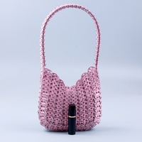 Sac à main de luxe de marque célèbre avec paillettes, sac bandoulière en métal argenté, sac de soirée de créateur, sac à l'épaule 2026
