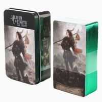 Best-seller transfrontalier Wondering Spirit HuiMingFeng Promotion Boîte rectangulaire en acier inoxydable gaufré or Cartes Oracle Tarot