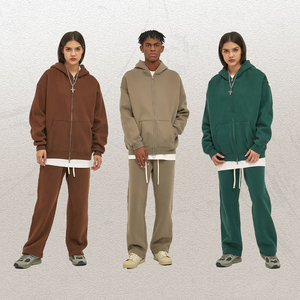 Sudadera con capucha de invierno de 500 g/m² de algodón 100 % de punto grueso, con cremallera de doble cabezal y estampado digital, ODM - Product Image 3