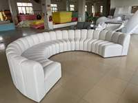 Nordique moderne velours tufté arc circulaire incurvé canapé Restaurant sectionnel canapé ensemble hôtel Club salon réception canapé