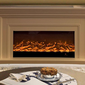 Riscaldatore per <span class=keywords><strong>Camino</strong></span> Elettrico Multimediale in Legno di Alta Qualità 50" 60" 74" 88" 100" con Effetto Fiamma a LED, Potenza 1500W, Stile Moderno e Telecomando - Product Image 2