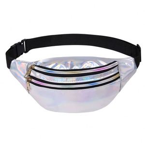 Riñonera Holográfica de Moda en Cuero PU para Mujer y Hombre, Brillante Metálica, Impermeable, para Festivales - Product Image 1