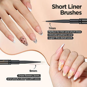 Pincel de nailon con mango metálico para decoración de uñas y dibujo, venta al por mayor - Product Image 4