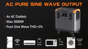 Centrale Électrique Portable de Haute Qualité 2026 Nouveauté 3000W LiFePO4 Solaire MPPT avec Lampe Torche et Onde Sinusoïdale Pure pour Stockage d'Énergie de Secours Automobile - Product Image 6