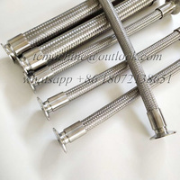 Tuyau flexible tressé avec joint à bride Tri-Clamp en acier inoxydable de qualité alimentaire 304 316L