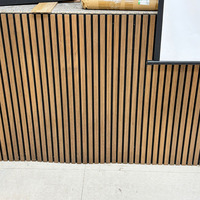 Panneaux acoustiques décoratifs en bois à lattes, panneaux muraux insonorisants en fibre de polyester pour hôtel et bureau