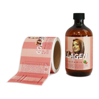 Autocollant en vinyle PVC imperméable personnalisé avec logo, impression en rouleau pour l'emballage des produits de beauté