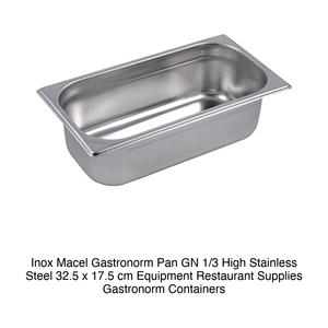 Bac alimentaire GN 1/3 en acier inoxydable 18/10, 32,5 × 17,5 × 10 h cm, 642 g Inox Inox Macel - Product Image 2