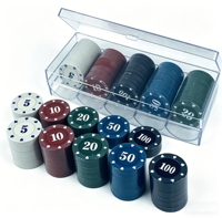 Jetons de poker ronds en plastique personnalisés, directement de l'usine à bas prix pour les jeux de casino et les soirées Texas Hold'em