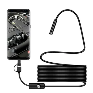 1M 2M 5M Dây Mini Nội Soi Máy Ảnh 5.5 Mét Lens Cho Android Type-c/USB Borescopes Không Thấm Nước Led Chiếu Sáng Kiểm Tra Máy Ảnh