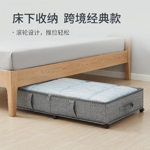 Under Bed Storage Box With Wheels 40L-50L Waterproof Cationic Fabric Rectangle Transparent Cover For Bedroom Organization - Product Image 3