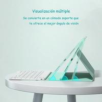 Clavier Bluetooth détachable magnétique pour iPad 11 pouces, couverture en silicone alvéolé multi-angles avec fente supérieure pour stylet et chargement intégré