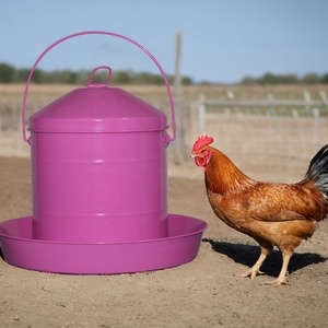 Gia Cầm Nông Nghiệp Thiết Bị Kim Loại Tự Động Gà Trung Chuyển 9L Mạ Kẽm Sắt Gia Cầm Thức Ăn Xô Trung Chuyển Cho Gia Cầm Nhà Trang Trại - Product Image 4