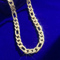 Fábrica de joyería para hombres, alta calidad, gota de plata sólida, Diamantes de moissanita, cadena Figaro de 10mm Hiphop