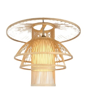 Lustre Zen en bambou tressé 40 50 60cm, lumière incandescente, lampe de plafond pour salon de thé, restaurant - Product Image 2