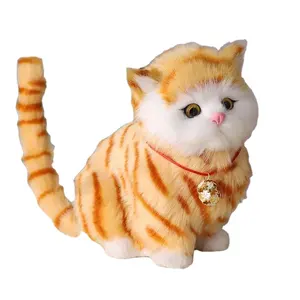 장난감 고양이 시뮬레이션 울리는 포옹 인형 귀여운 인형 봉제 어린이와 소녀 장식품 전기 애완 동물 고양이 부드러운 아기 면