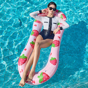 Cama Flotante Inflable KELUKEYA con Diseño de Fresa, Tumbona de Malla para Piscina para Adultos - Product Image 4