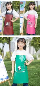 Children's Waterproof Durable Canvas Polyester Unisex Apron Neck-<b>wrap</b> Style Custom Logo Printing Restaurant & Bar Use - Product Image 4